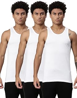 Men Cotton 012 Classic Vest with Side Branding, Tag Free Comfort & Smartskin Technology
