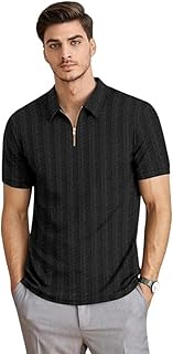 Men’s Polo Neck Textured Polycotton Short Sleeve T-Shirt – Casual Regular Fit for Daily Comfort & Style