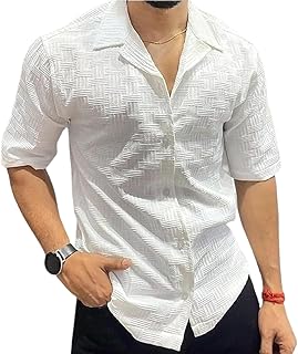 Funkyrich® Textured Popcorn Shirts for Men || Casual Shirt for Men || Shirt for Men|| Men Stylish Half Sleeve Shirt || Men Fancy Shirt